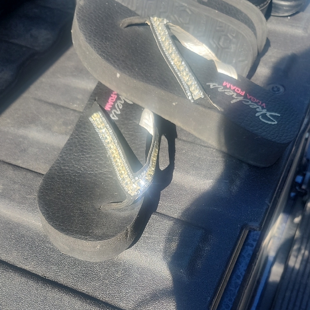 Skechers Black and Gold Women's Sandals